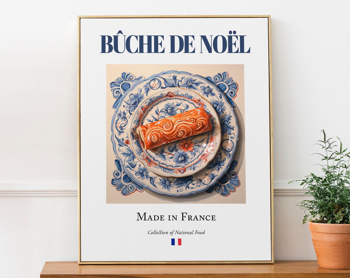 Bûche De Noël On Maiolica Tile Plate, Poster Print