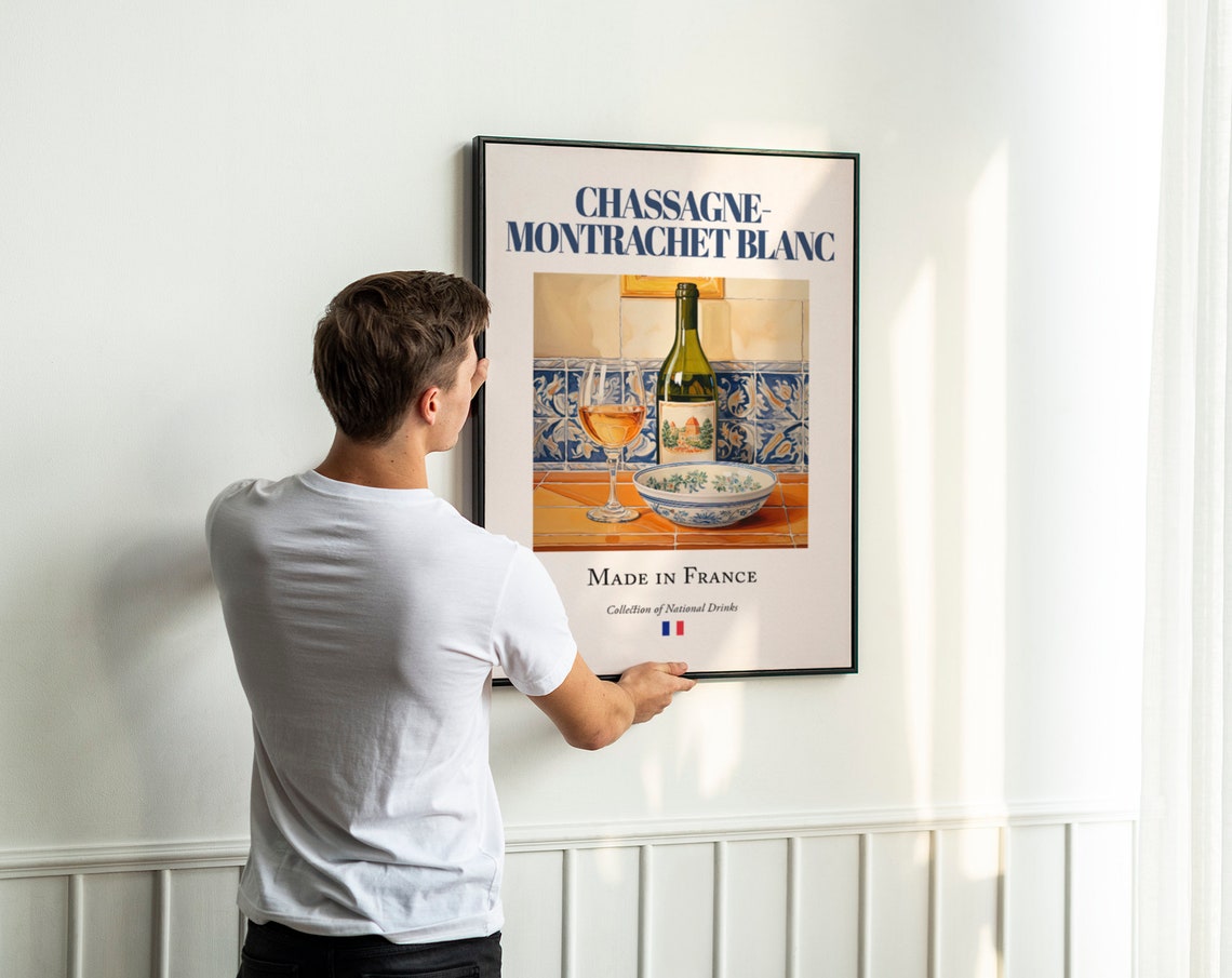 Chassagne Montrachet Blanc, Maiolica Tile Poster - Image 3
