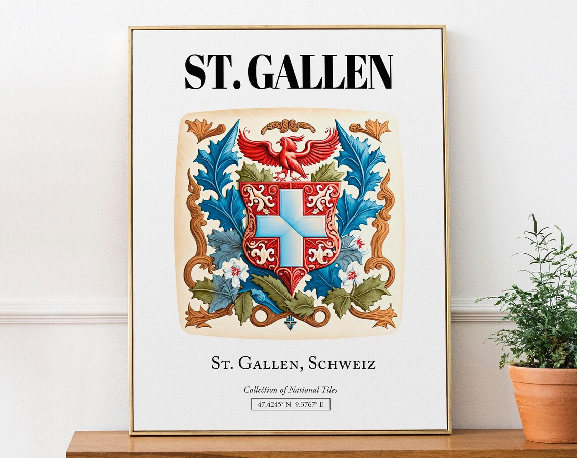 St Gallen Schweiz Traditional Tile Pattern Art Print