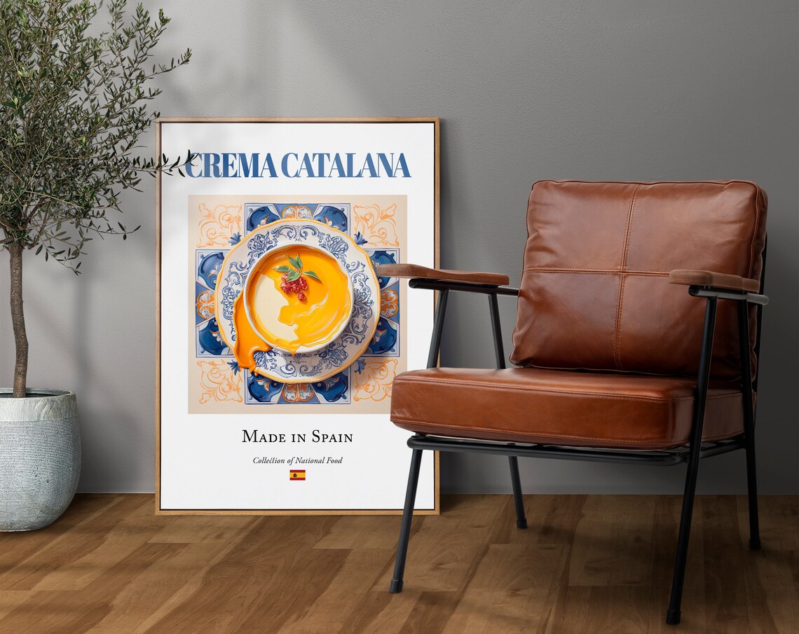 Crema Catalana on Maiolica Tile Plate Art Print - Image 4