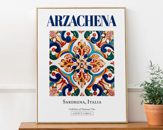 Arzachena Sardegna Italy Minimalist Travel Poster