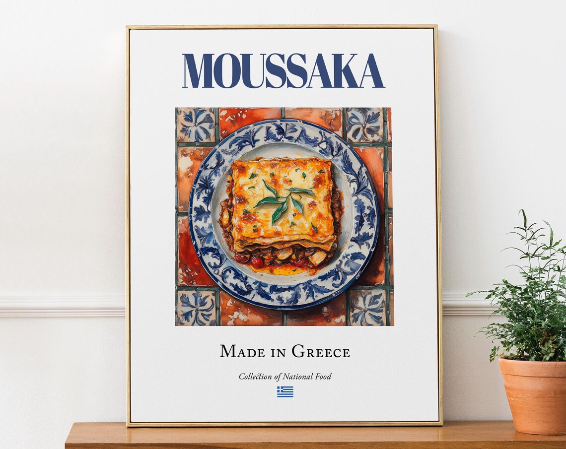Moussaka Traditional Greek Food Kitchen Decor Art Print
