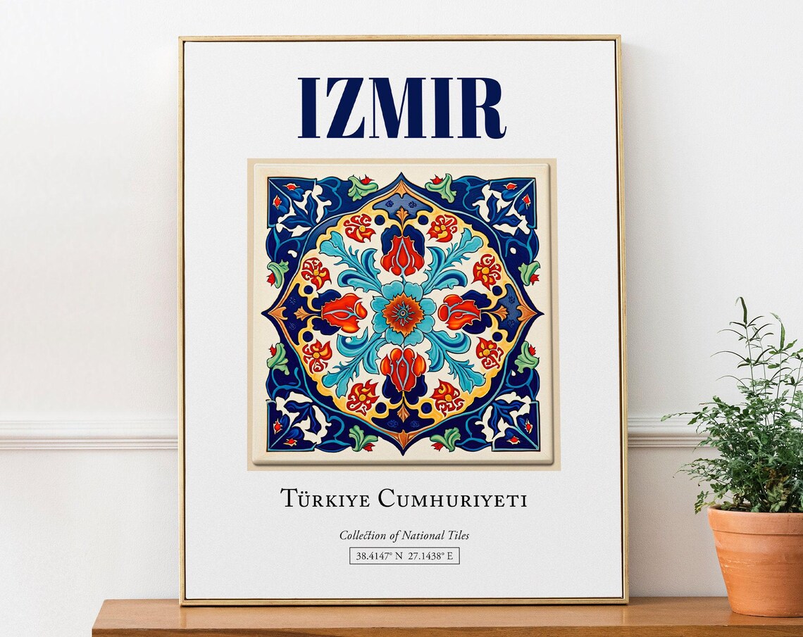 Izmir Turkey Folk Traditional Tile Art Print