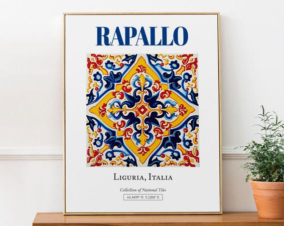 Rapallo Liguria Italy Maiolica Tile Poster, Living Room