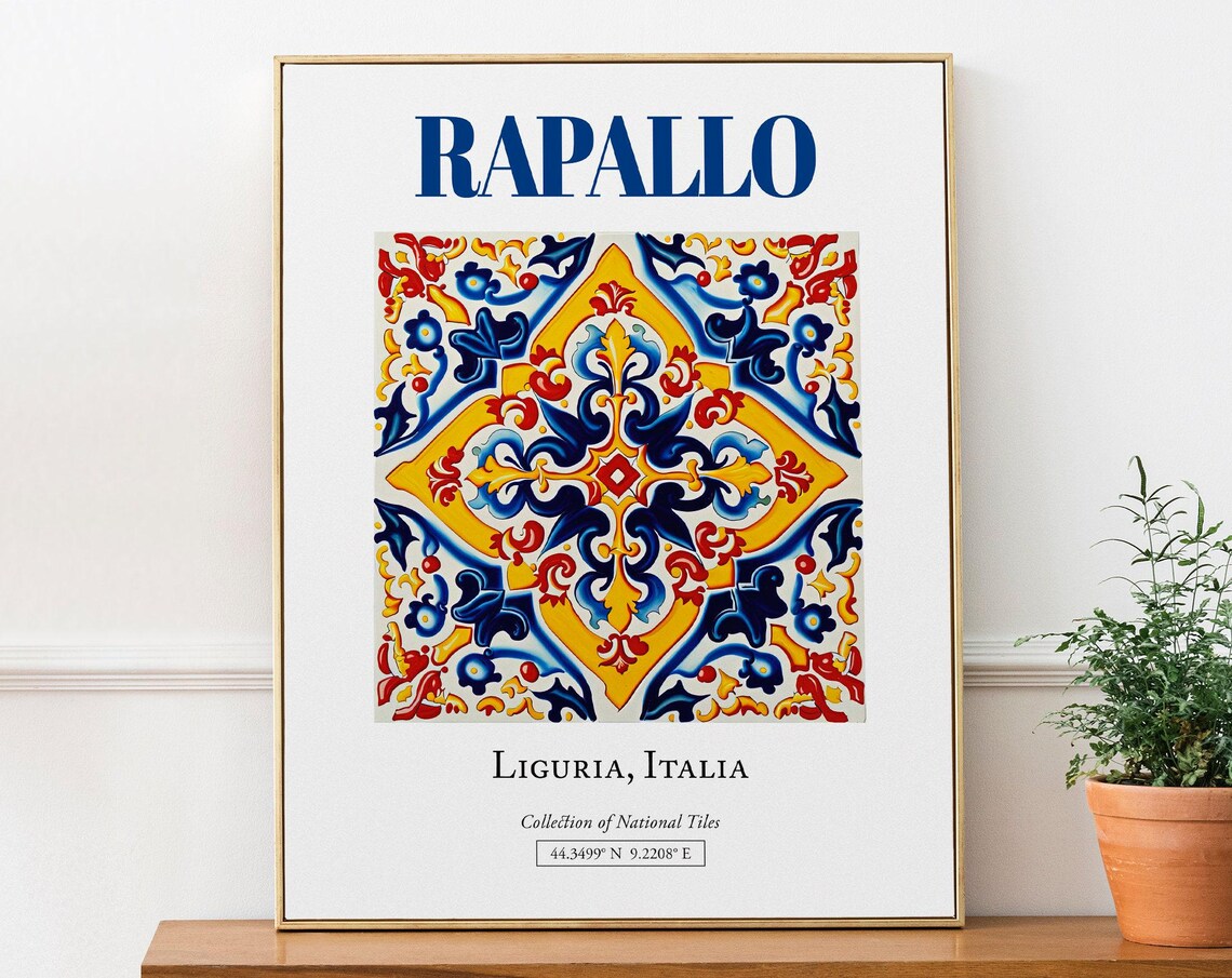 Rapallo Liguria Italy Maiolica Tile Poster, Living Room