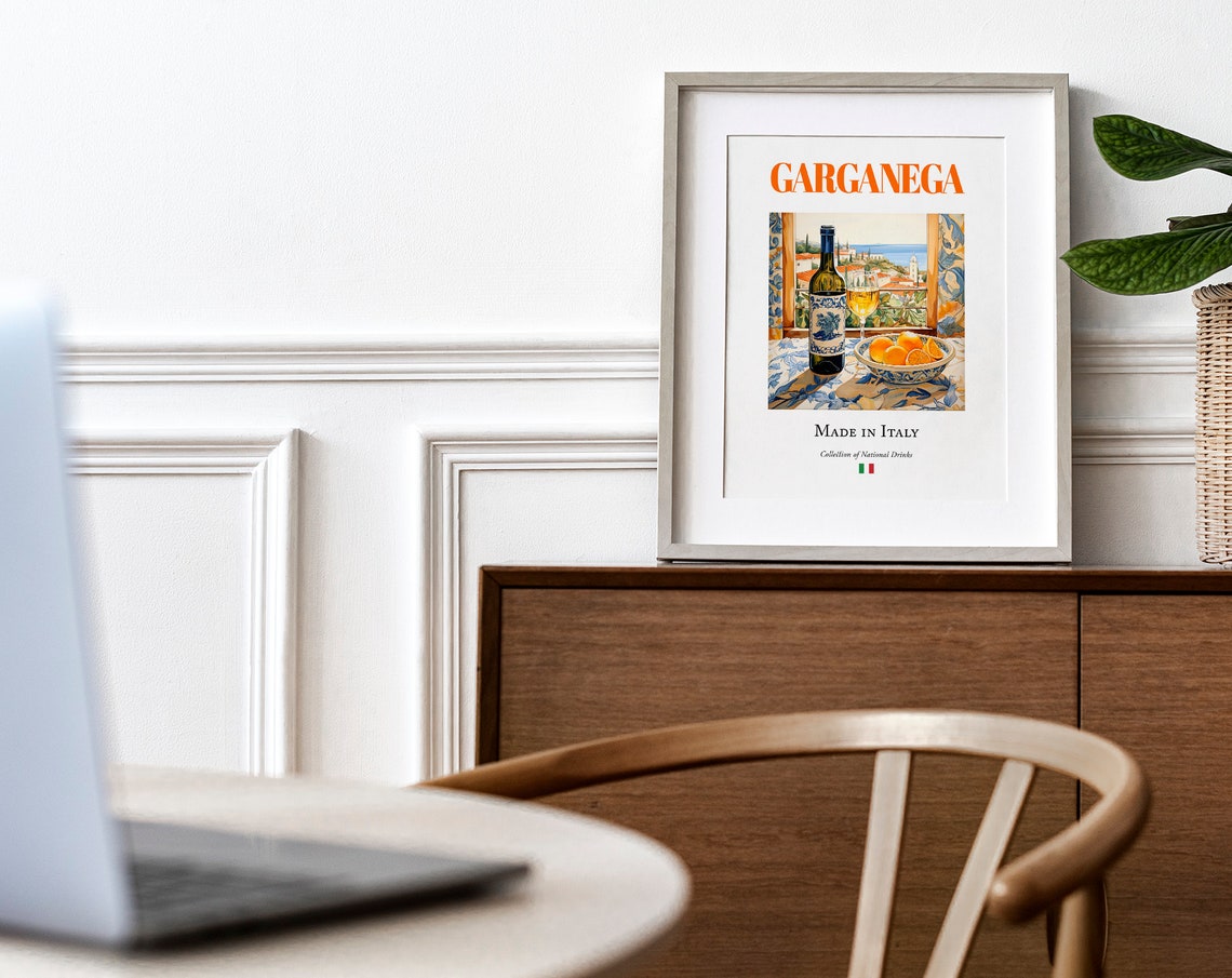 Garganega Wine on Maiolica Tile, Italian Poster Print - Image 4