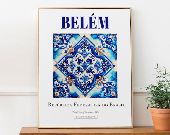 Belm Brasil Traditional Azulejo Tile Bathroom Poster