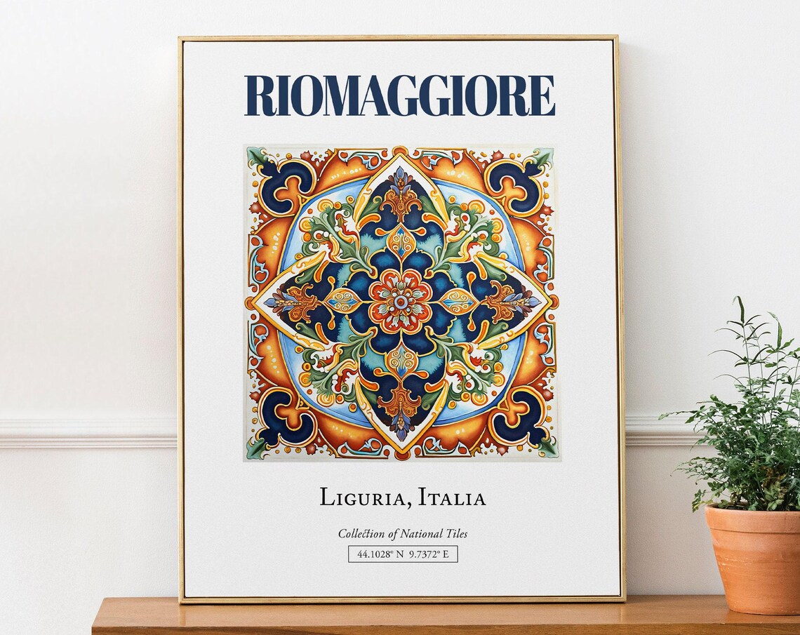 Riomaggiore Liguria Italy Minimalist Travel Poster