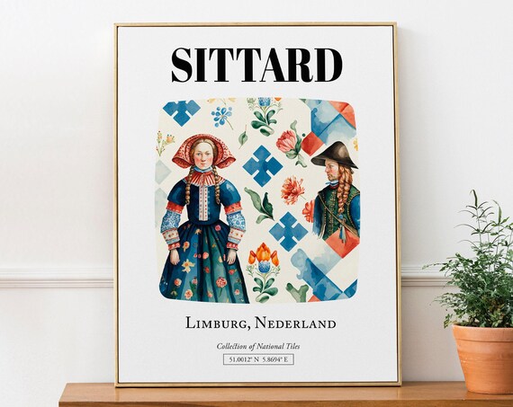 Sittard Limburg Netherlands Folk Costumes Tile Pattern Art Print