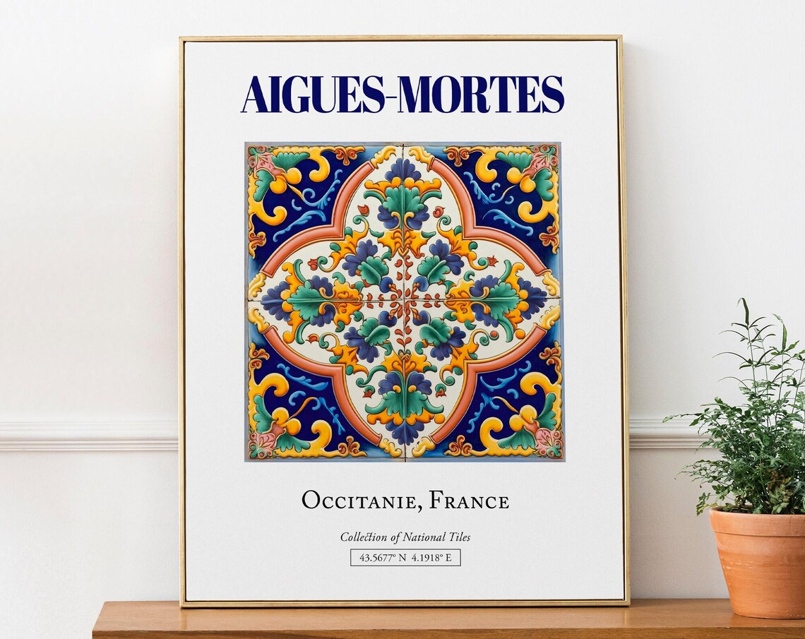 Aigues-Mortes Occitanie Minimalist Travel Poster