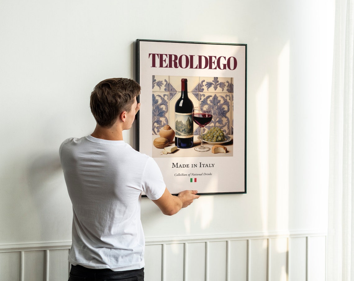 Teroldego On Maiolica Tile, Italian Beverage Art Print - Image 2