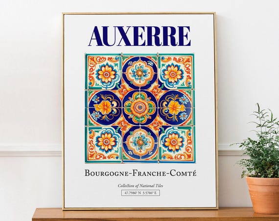 Auxerre Bourgognefranchecomt France Travel Poster