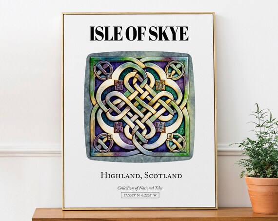 Isle Of Skye Highland Scotland Traditional Tile Pattern Art Print