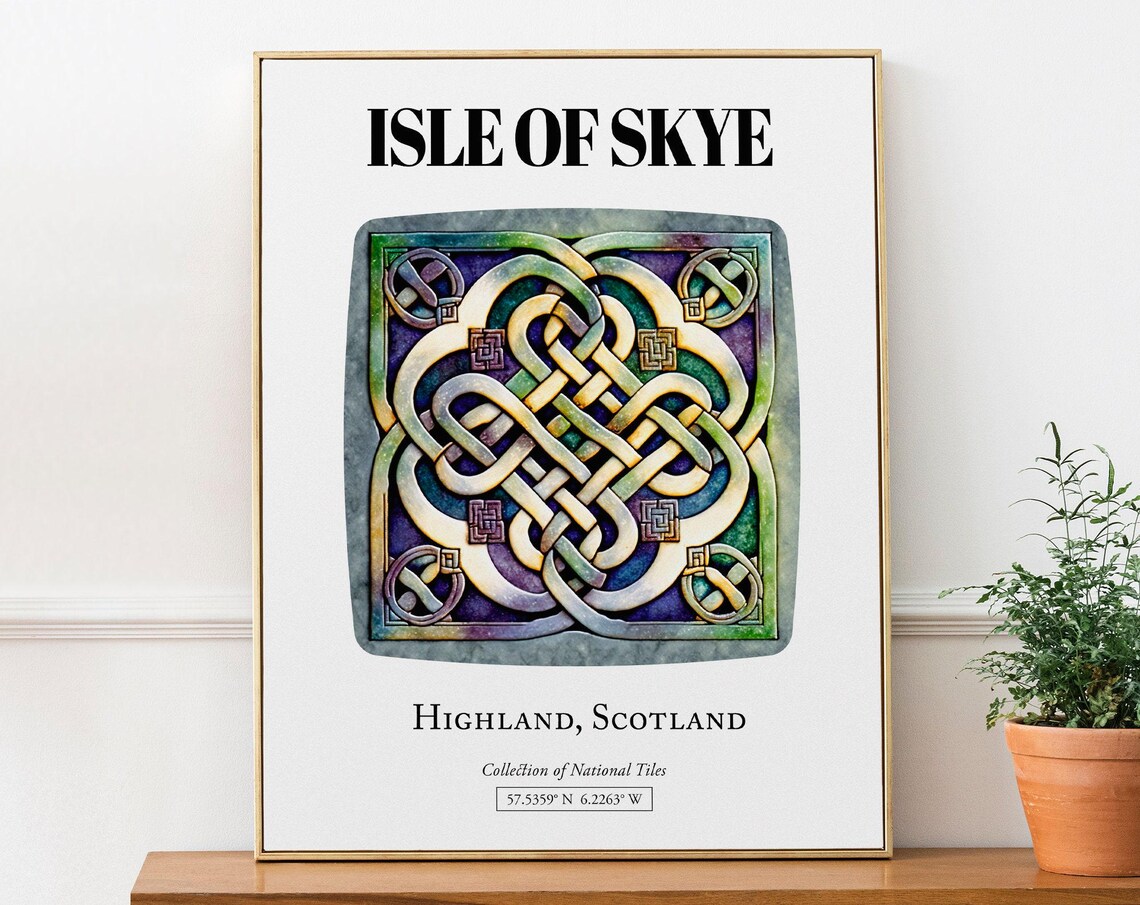 Isle Of Skye Highland Scotland Traditional Tile Pattern Art Print