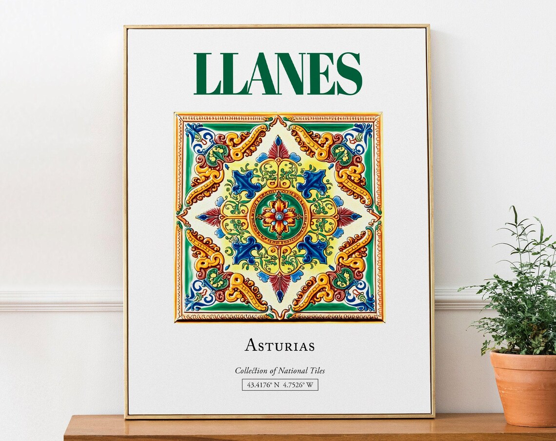 Llanes Asturias Spain Traditional Tile Travel Poster
