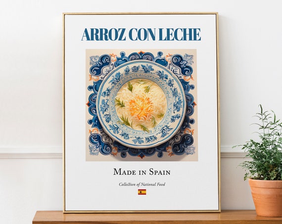 Arroz Con Leche Maiolica Tile, Spanish Food Art Print