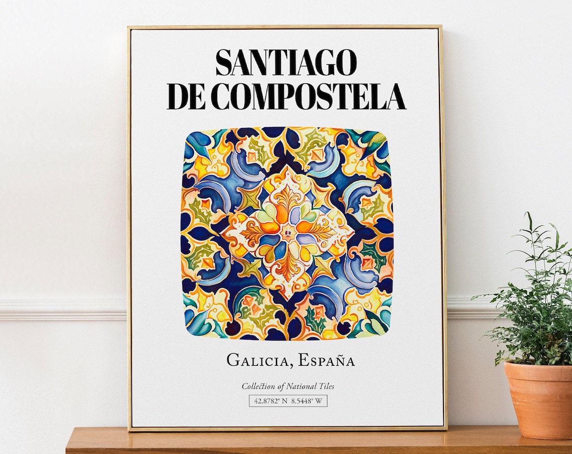 Santiago De Compostela Timeless Tile Art Poster