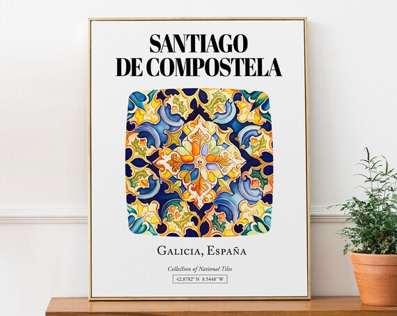 Santiago De Compostela Timeless Tile Art Poster