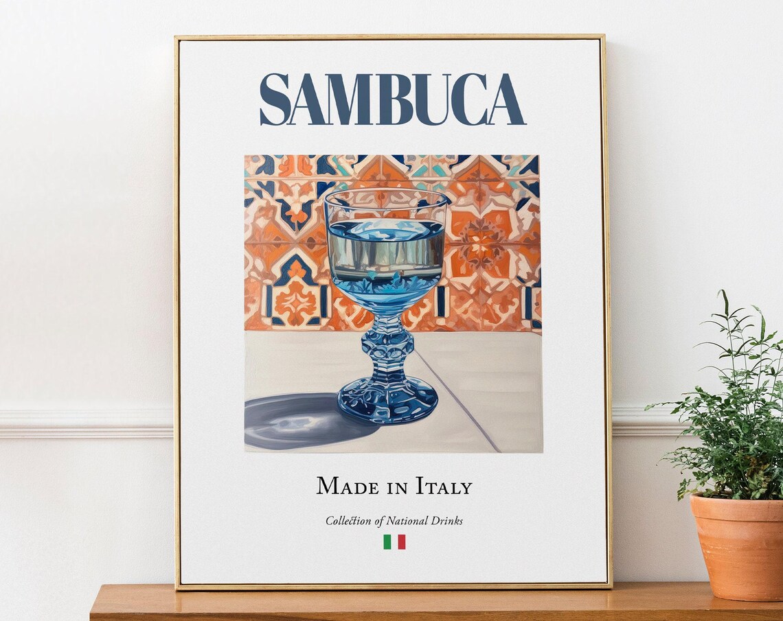 Sambuca On Maiolica Tile, Italian Beverage Art Print