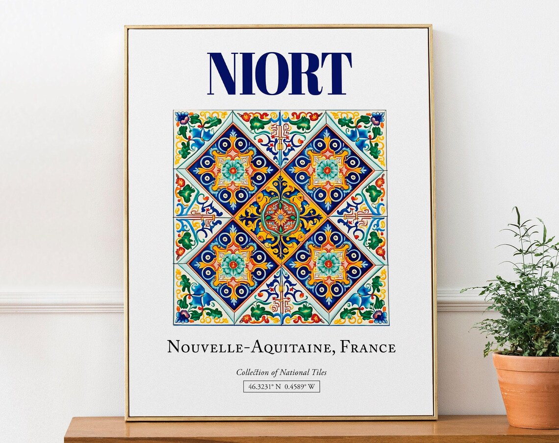 Niort Nouvelle-Aquitaine France Traditional Tile Art Print