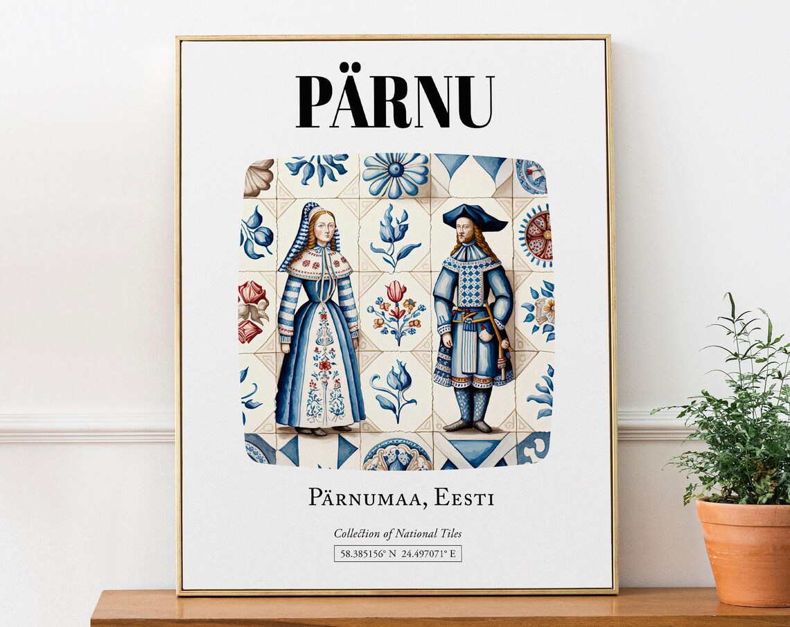 Prnu Prnumaa Eesti Traditional Tile Pattern Art Print