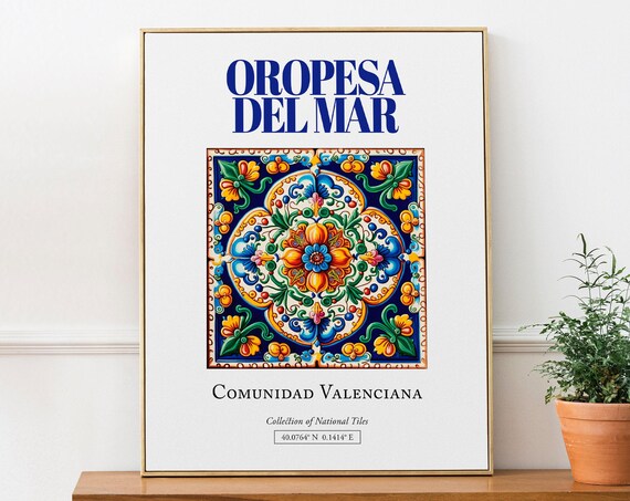 Oropesa Del Mar Spain Traditional Tile Travel Poster