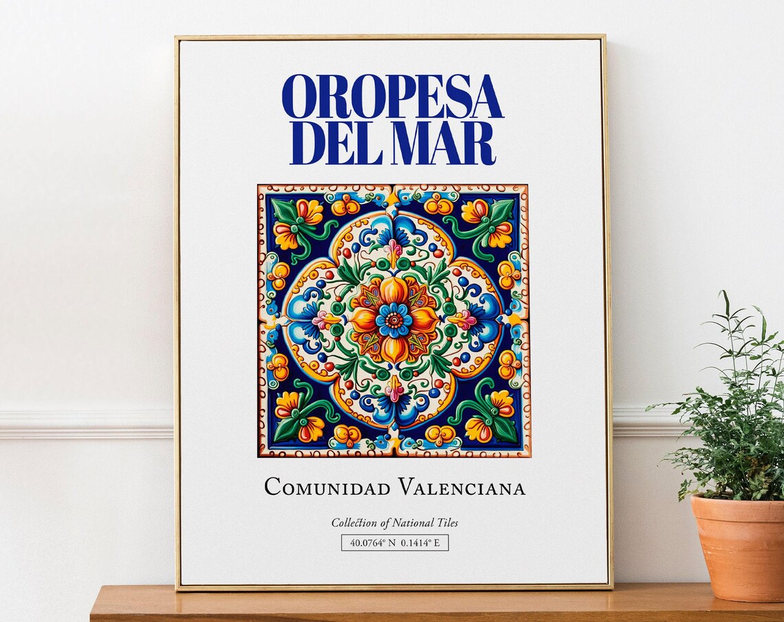 Oropesa Del Mar Spain Traditional Tile Travel Poster
