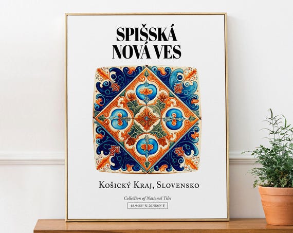 Spisk Nov Ves Koick Kraj Slovensko Traditional Tile Pattern Art Print