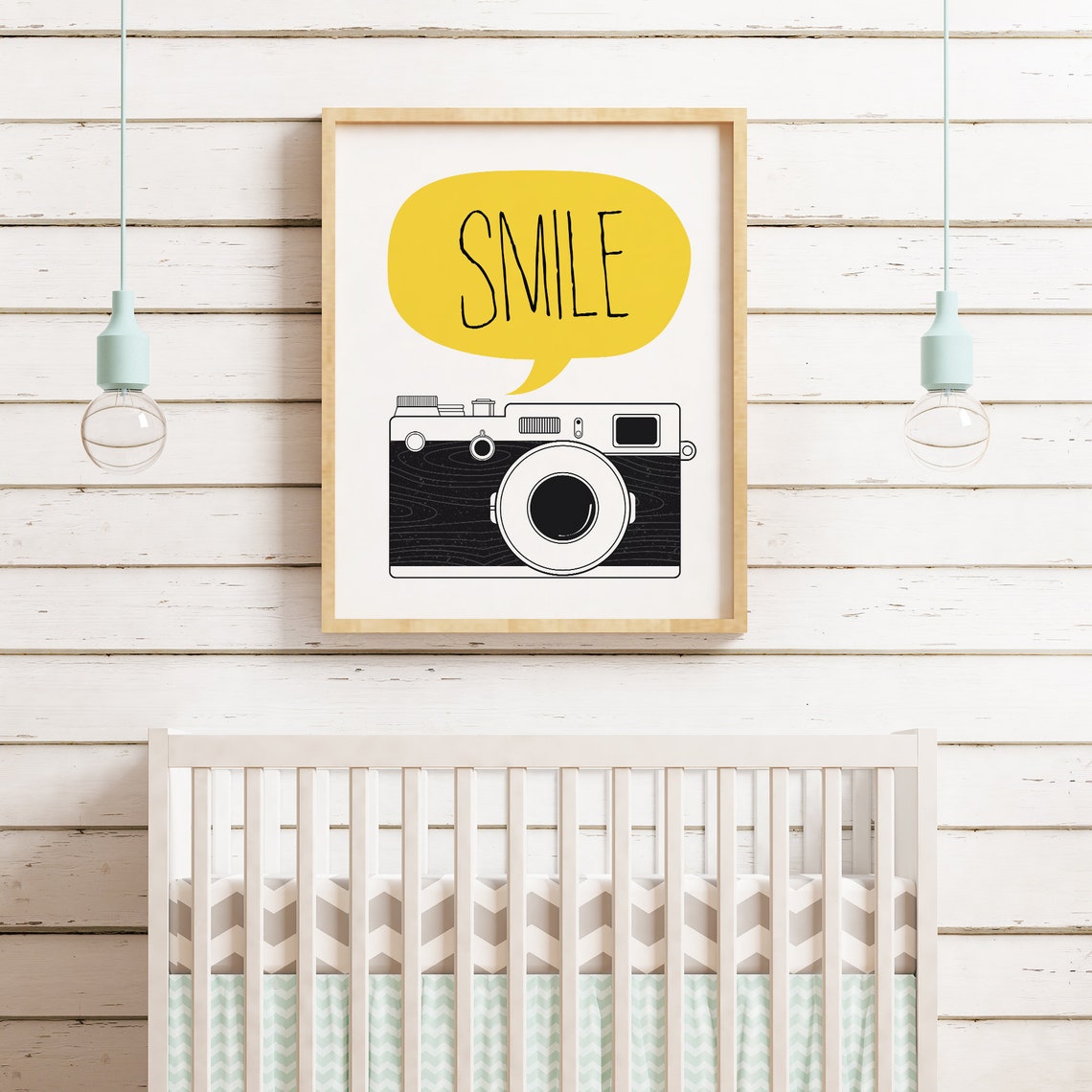 Cheerful Smile Speech Bubble Retro Film Camera Photography Poster - Image 2