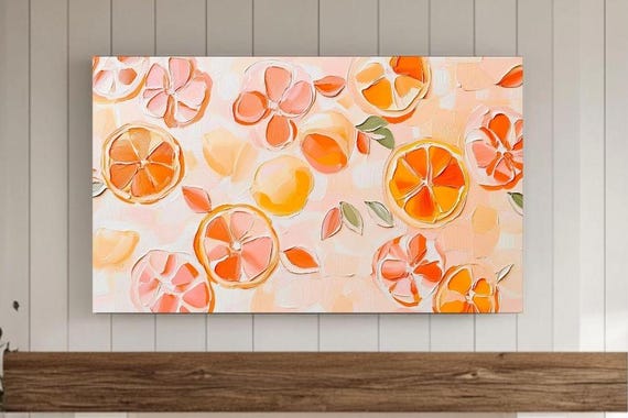Frame Tv Art Textured Citrus For Colorful Pop Summer Or Spring Instant
