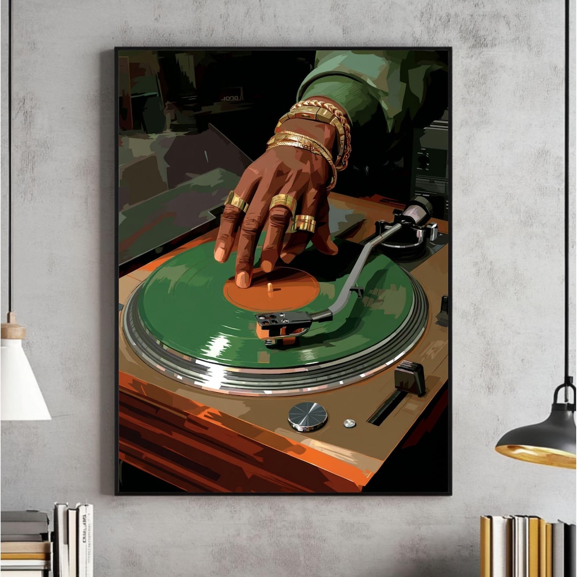 Vinyl Record Music Wall Art, Hip Hop Decor Poster