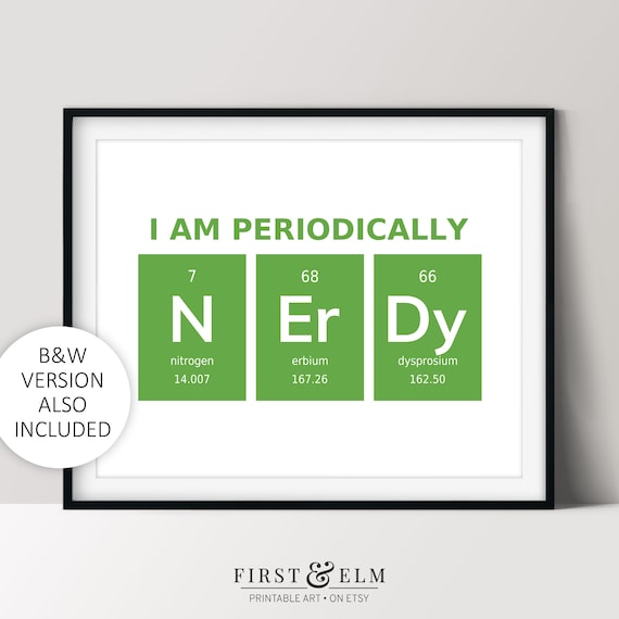 I Am Periodically Nerdy Chemistry Humor Funny Science Gifts Home Decor