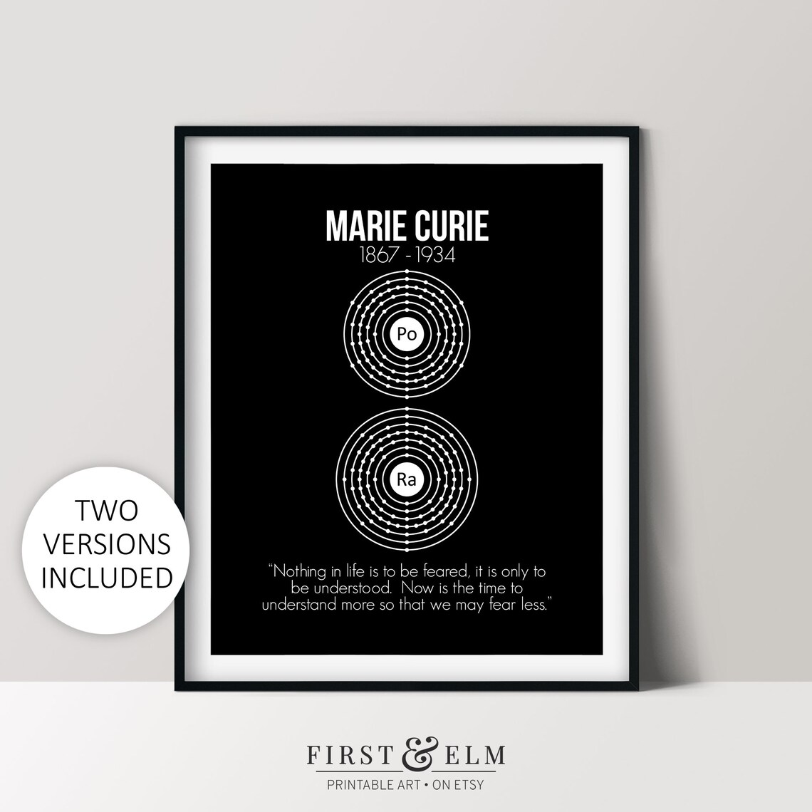 Marie Curie Inspirational Women Art Print