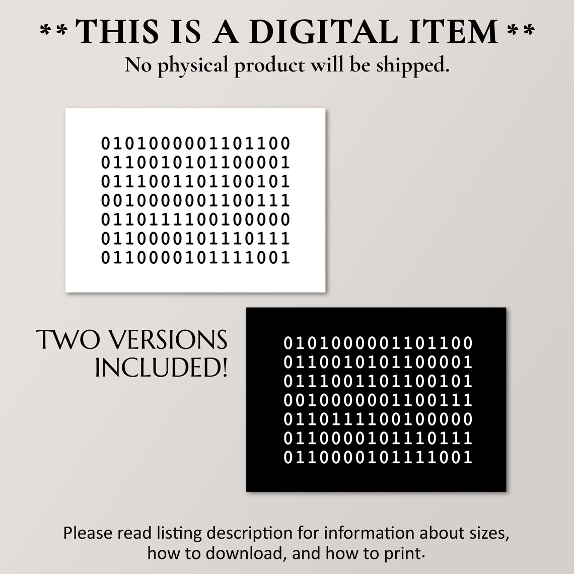 Please Go Away Funny Binary Code Office Art Print - Image 2