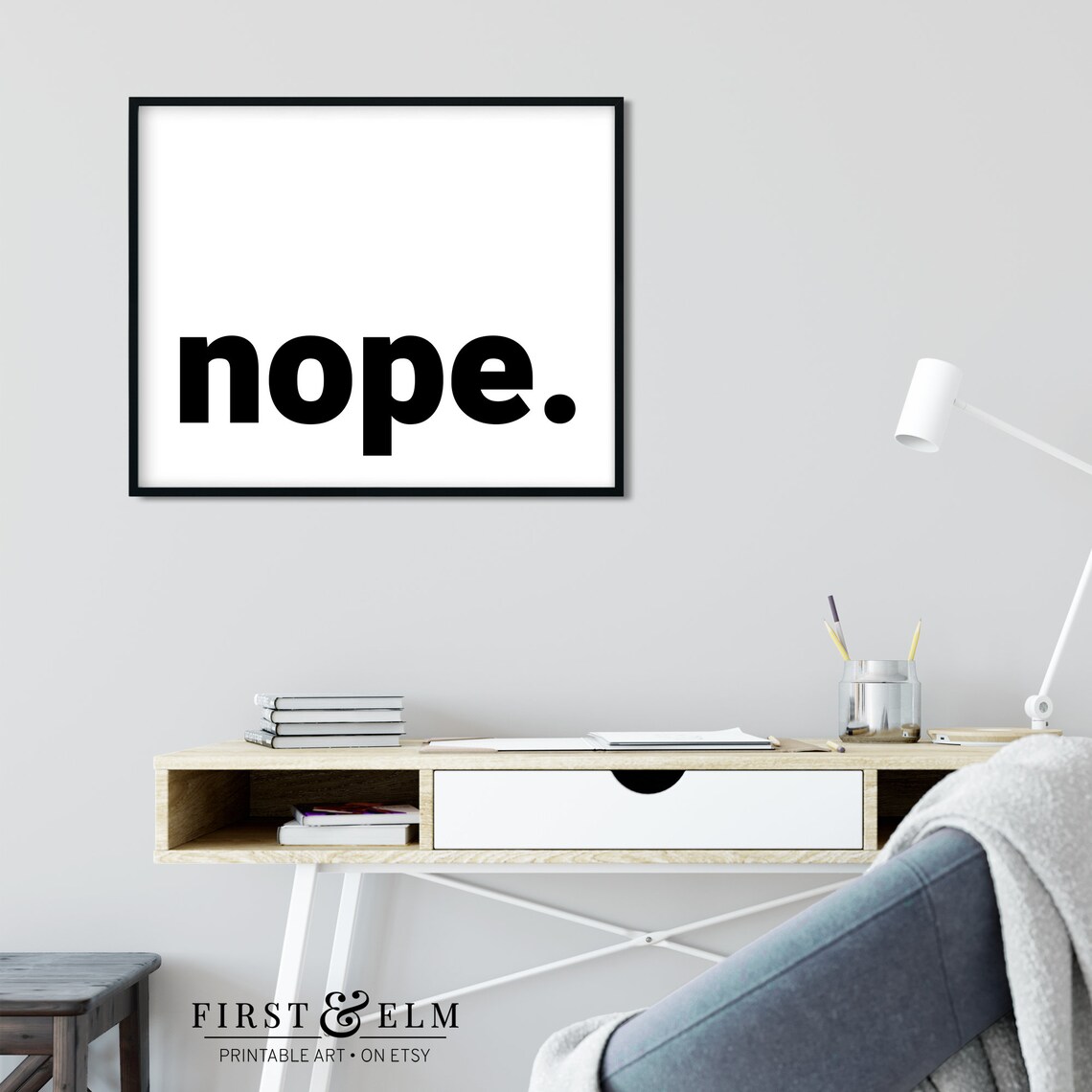 Nope Funny Home Decor Typography Art Print - Image 3
