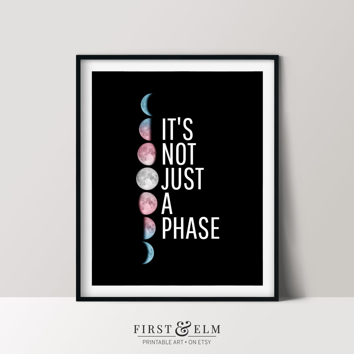 It's Not Just A Phase Moon Phases Trans Flag Pride Wall Poster