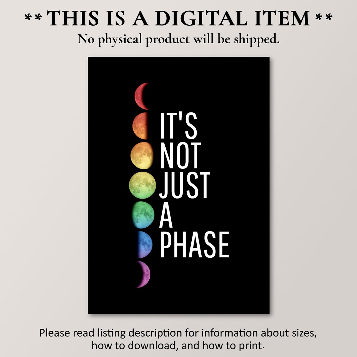 Its Not Just A Phase Gay Pride Rainbow Poster - Image 4