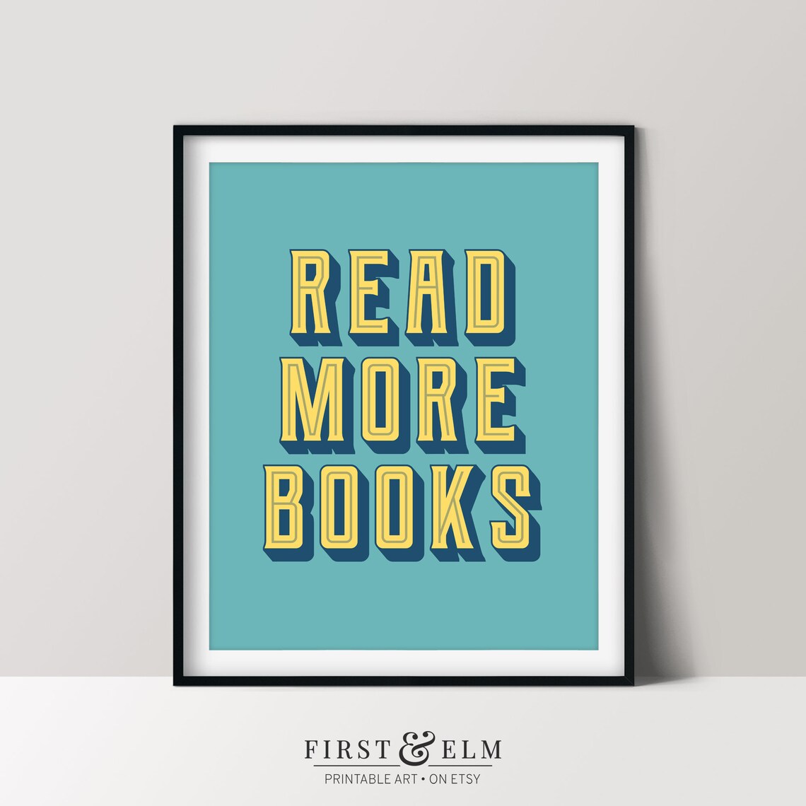 Read More Books Retro Book Lover Sign, Art Print