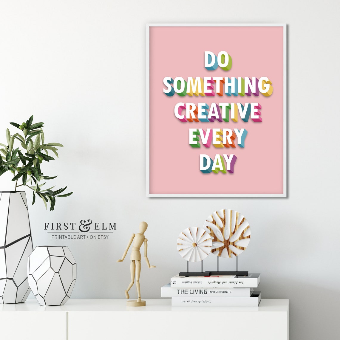 Do Something Creative Every Day Rainbow Craft Room Quote Poster - Image 3