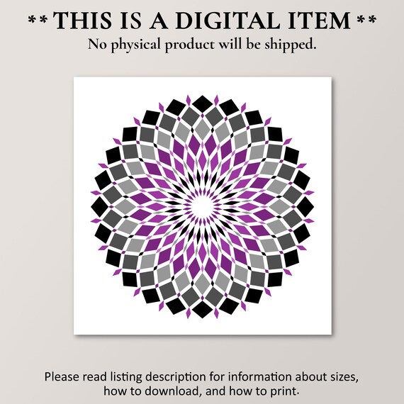 Asexual Pride Mandala, Contemporary Decor Art Print