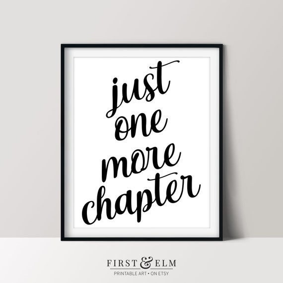 Just One More Chapter Book Lover Poster Home Library Dcor Instant