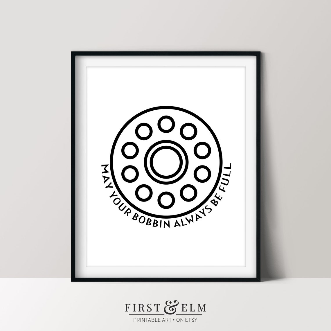 May Your Bobbin Always Be Full Sewing Machine Line Art Craft Poster
