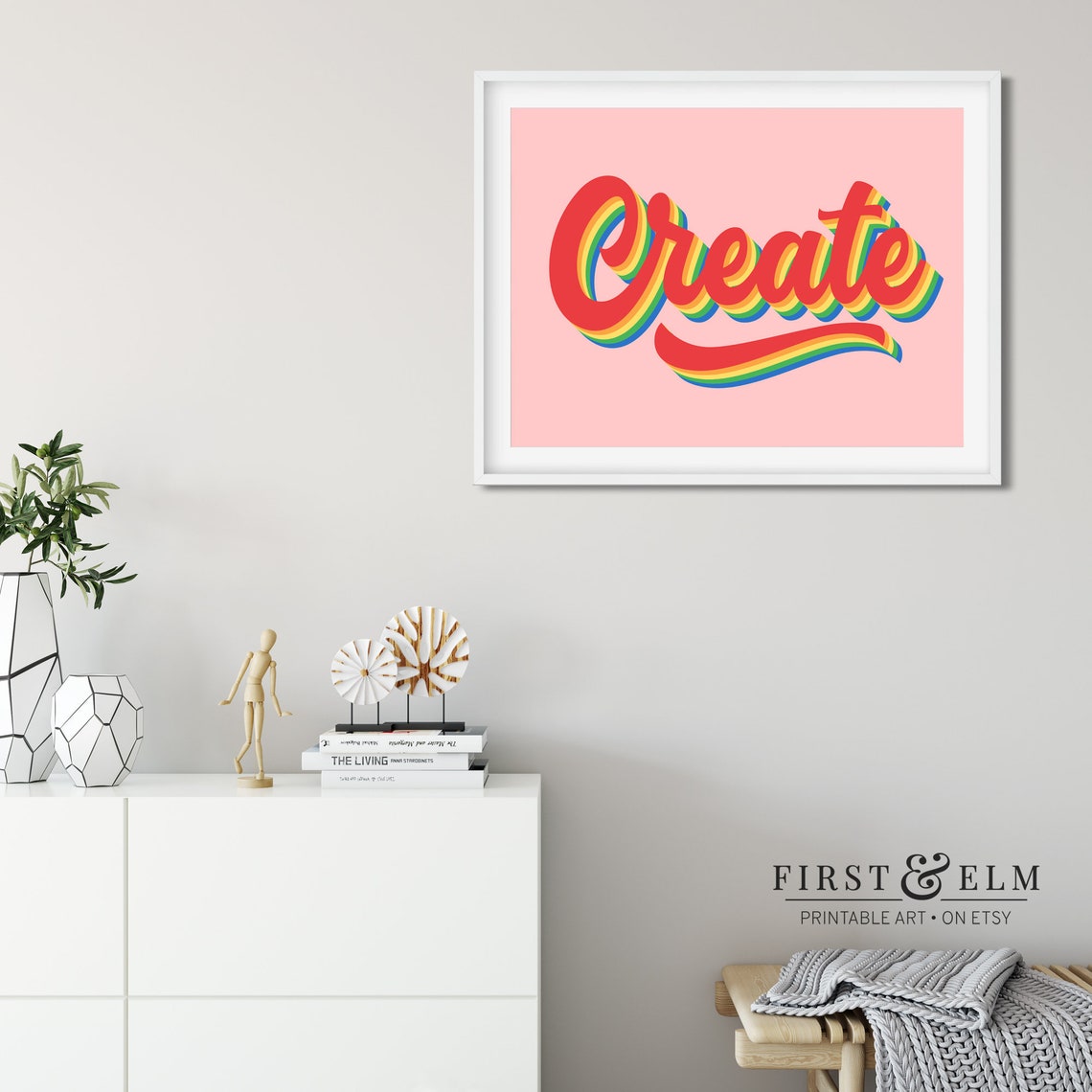 Create Hand Lettered Script Retro Typography Craft Studio Wall Poster - Image 3