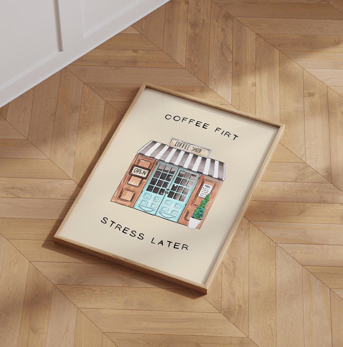 Coffee Station, Coffee First Stress Later Poster - Image 6