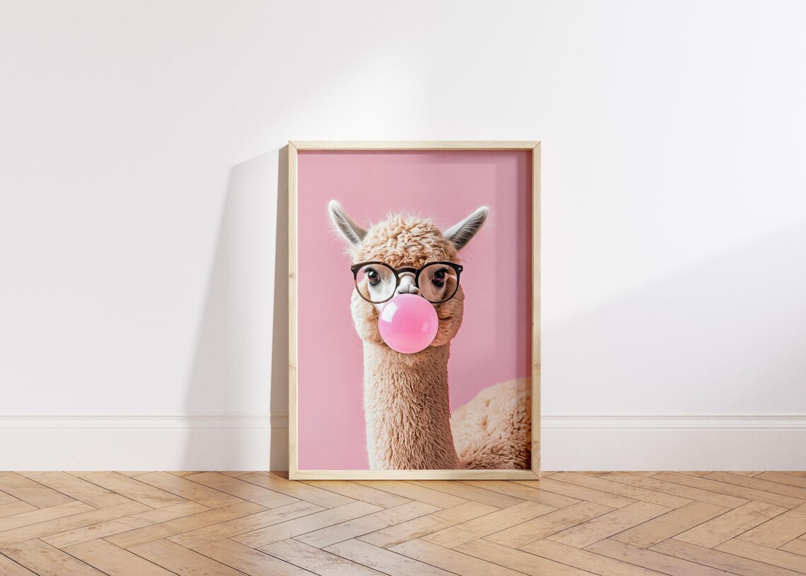 Llama Wall Art Poster, Funny Alpaca Print - Image 5