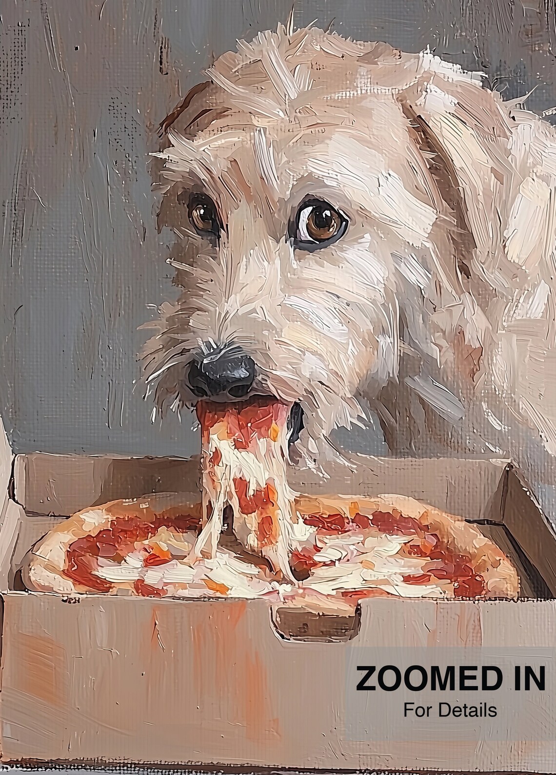 Cute Dog Eating Pizza, Funny Kitchen Art Print - Image 5