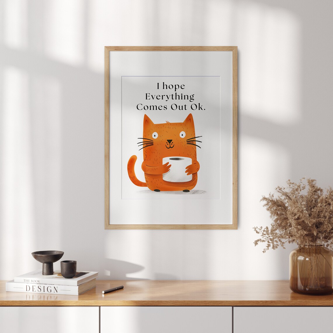 I Hope Everything Comes Out Ok Toilet Cat Poster - Image 2