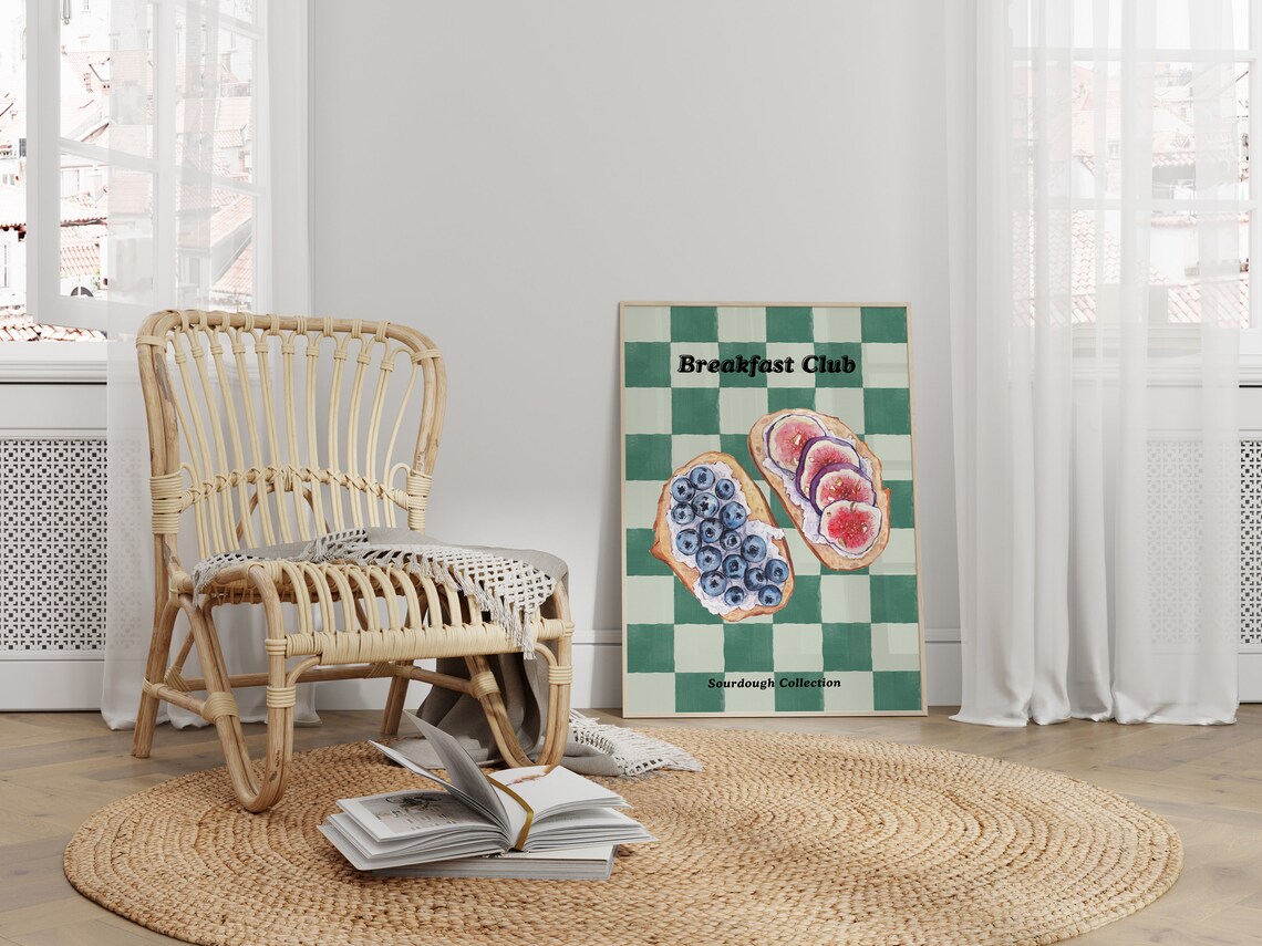 Toast Breakfast Poster Print, Minimalist Kitchen Art - Image 3