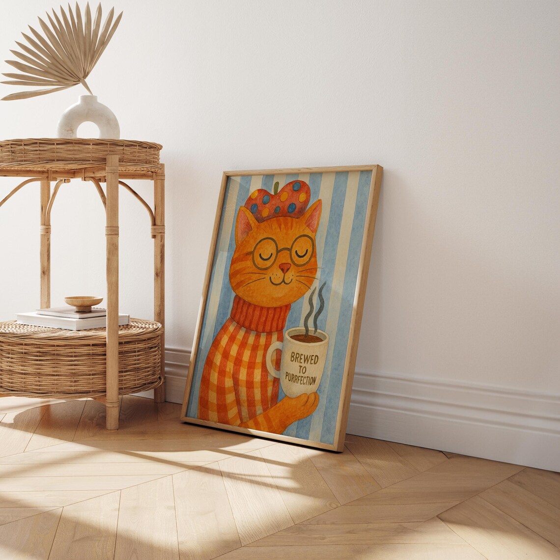 Cat Coffee Poster, Cozy Cat Kitchen Decor - Image 2