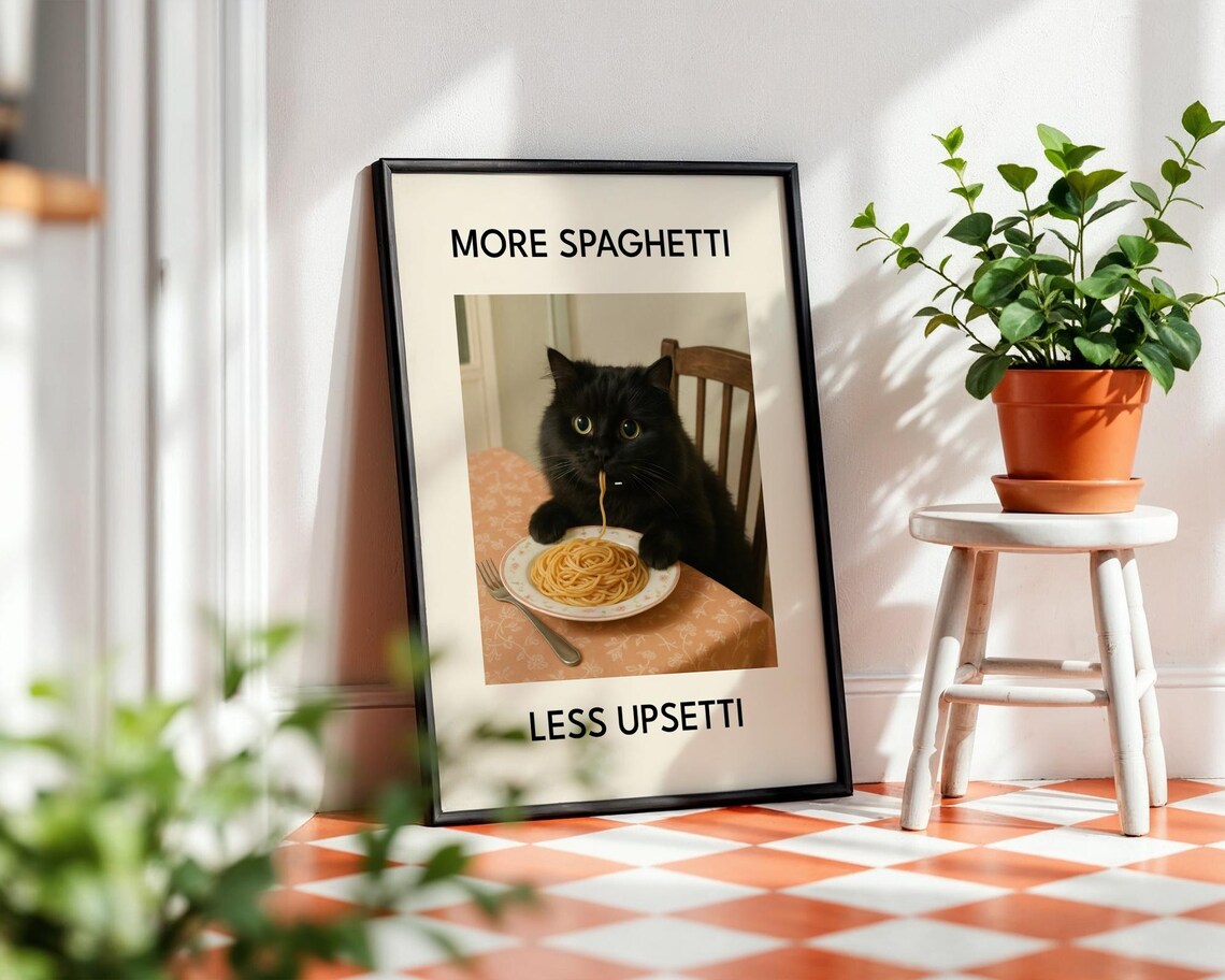 Funny Spaghetti Cat, More Spaghetti Less Upsetti - Image 2